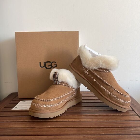 UGG Classic Ultra Mini Alpine Booties Chestnut USA Women Size 7/UK 5/EU 38 - Picture 1 of 16